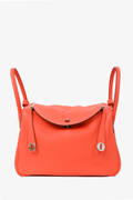 Hermès 2015 Orange Clemence Leather Lindy 34