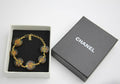 Chanel Vintage 98A Acrylic Dark Brown Turtle and Camellia Tortoise Shell Style Bracelet