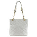 Chanel Caviar Skin Chain Tote Shoulder Bag