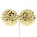 Chanel Coco Mark Earrings Gold Plated Vintage