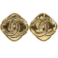 Chanel Coco Mark Earrings Gold Plated 94P