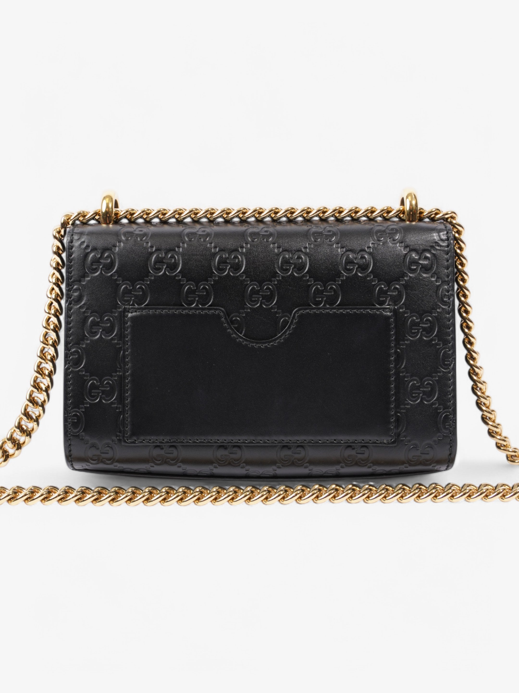 Gucci Padlock Shoulder Bag Black Leather Small