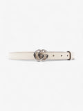 Gucci GG Marmont Thin Belt White Leather 80cm / 32"