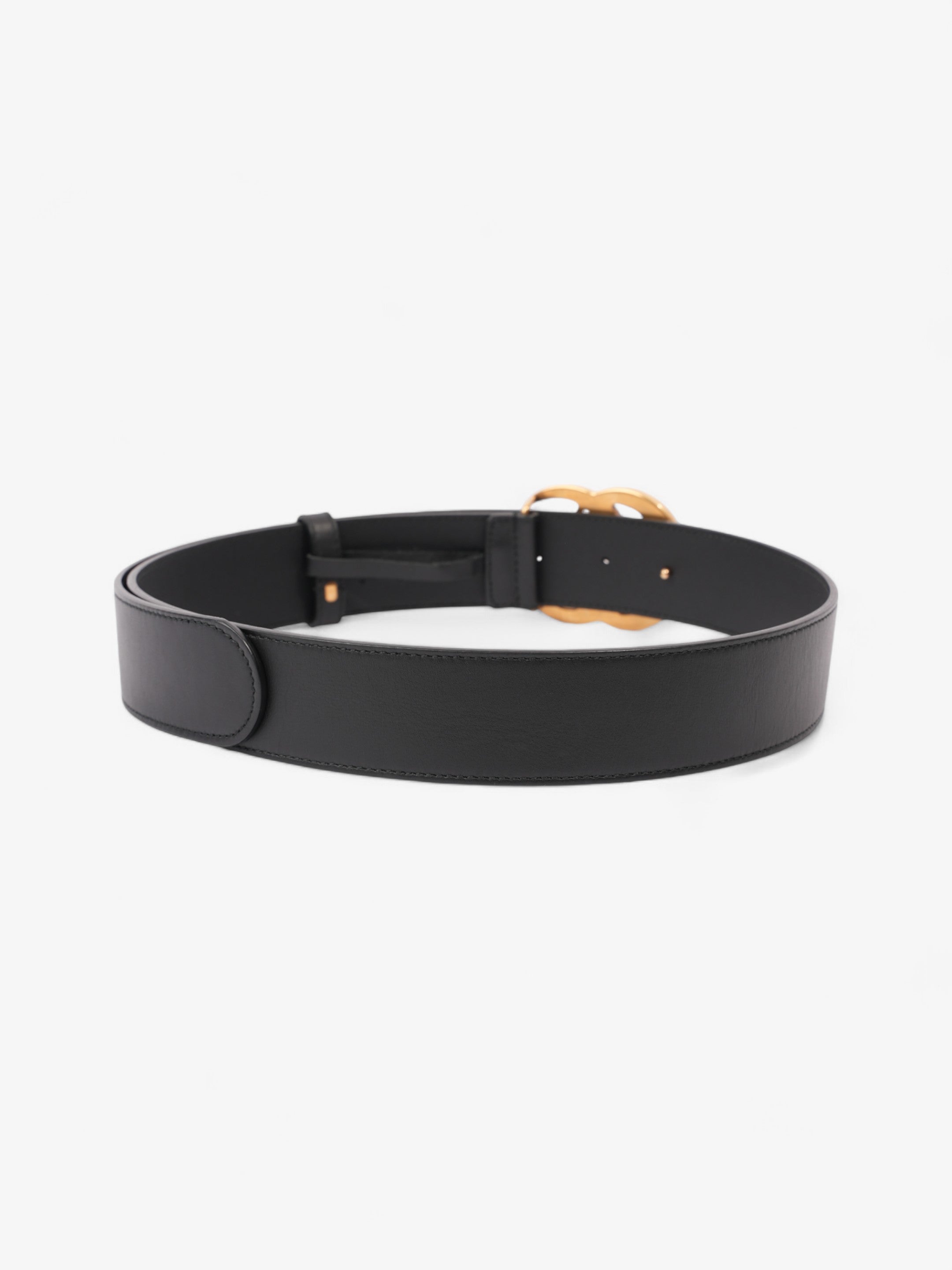 Gucci GG Marmont 2015 Re-Edition Wide Belt Black / Gold Leather 90cm / 36"