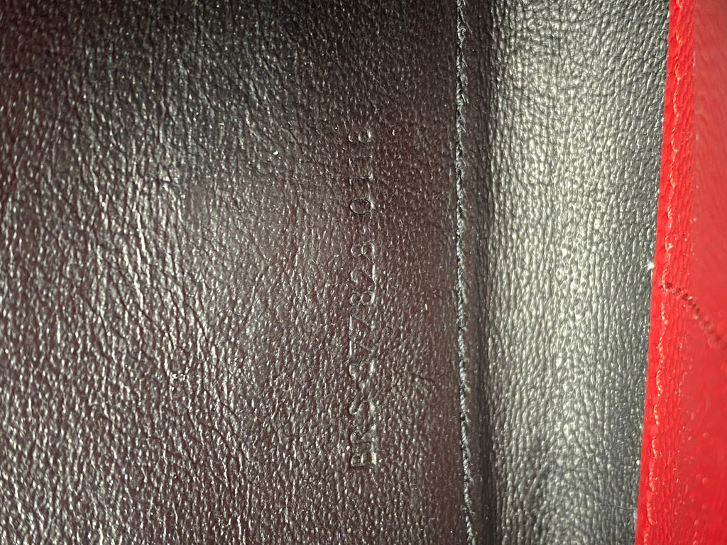 Saint Laurent Red Chevron Monogramme Chain Wallet