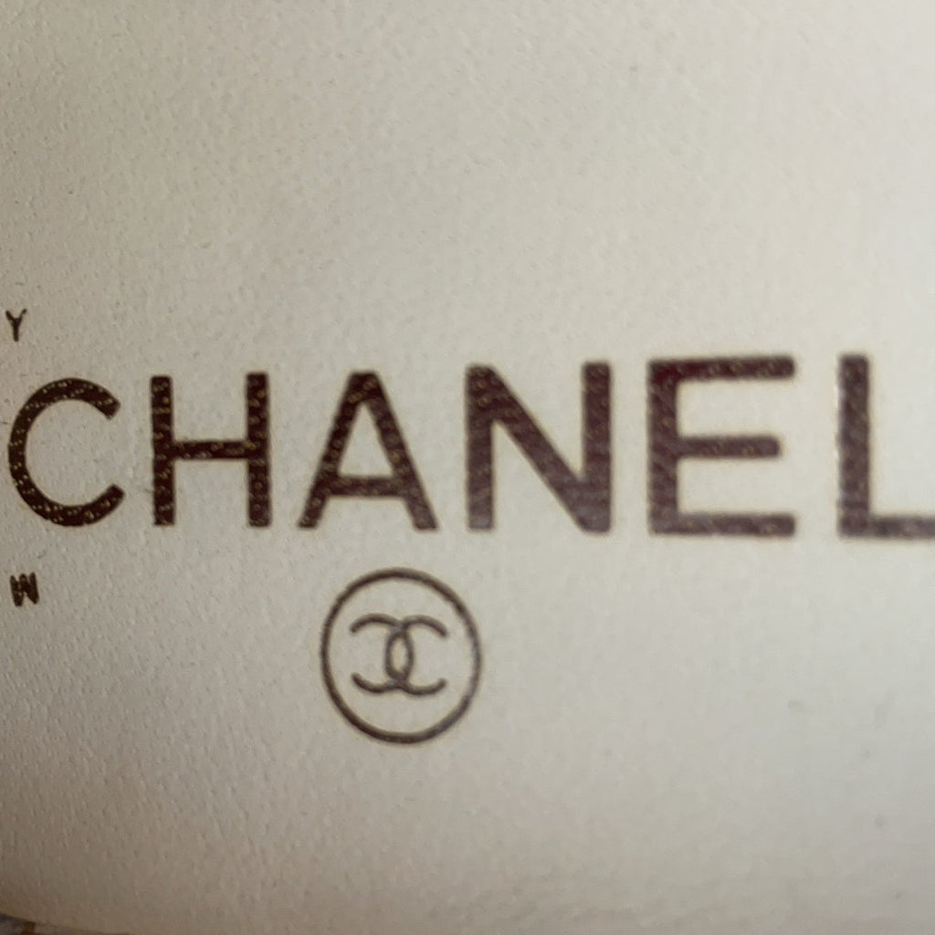 Chanel Red / Black Leather CC Cap Toe Ballet Flats Size 38.5