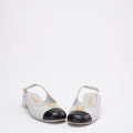 Chanel 25A CC Black / White Leather Mule Pointed Toe Size 37