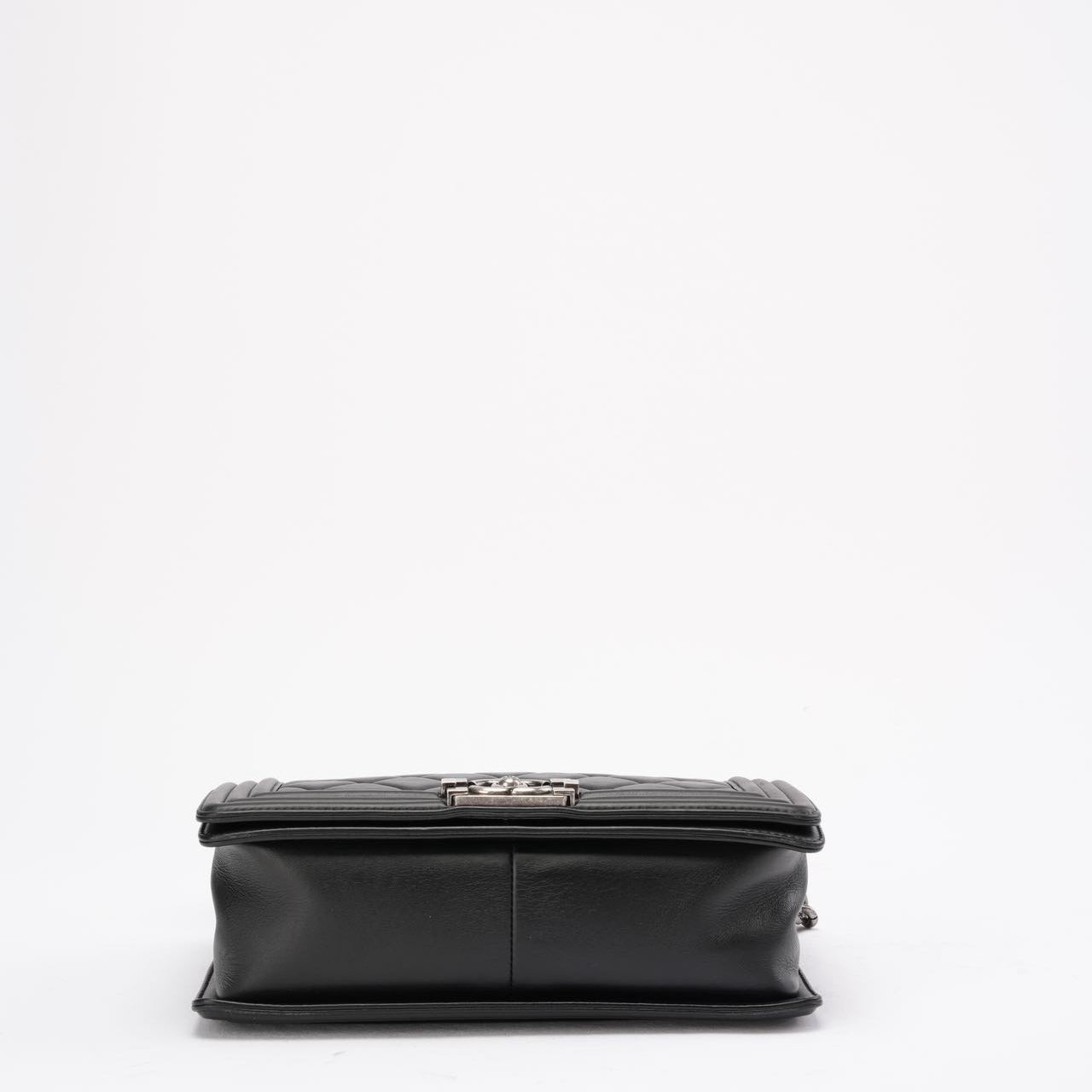 Chanel Boy Medium Black Flap Bag Quilted Lambskin 2014