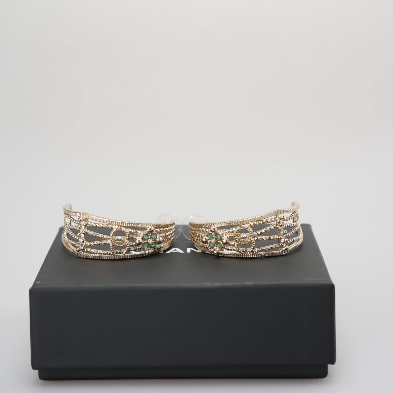Chanel Crystal Coco Moon Earrings Rare Piece