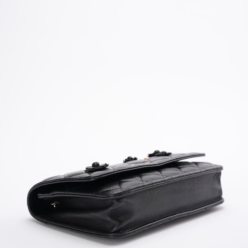 Chanel Wallet On Chain(woc) Black Camelia