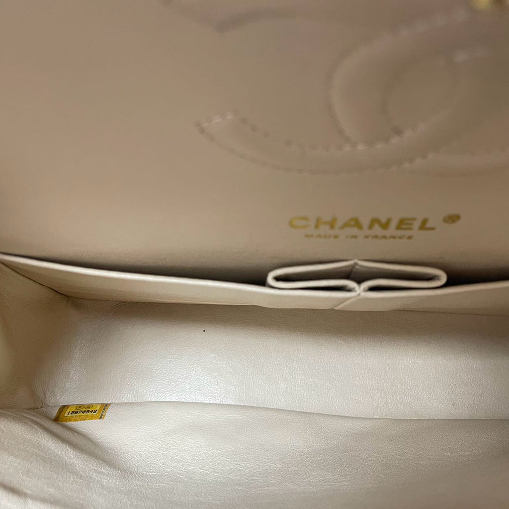 Chanel Classic Flap Bag Medium Beige Caviar Leather