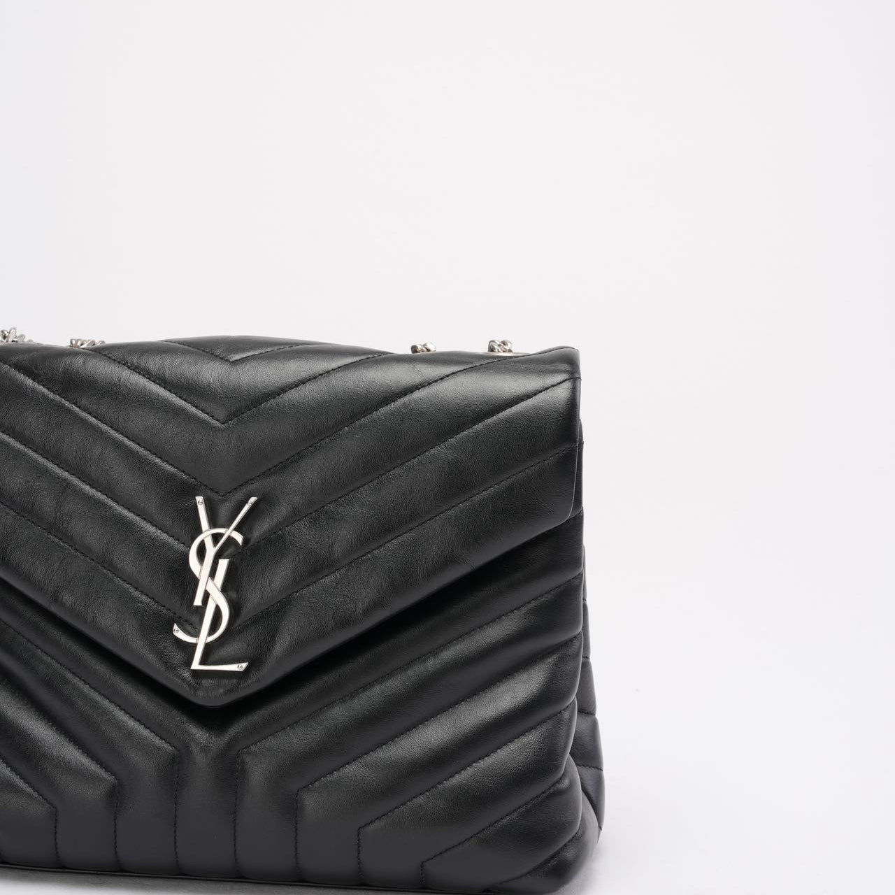 Saint Laurent Black Loulou Medium Shoulder Bag 2021
