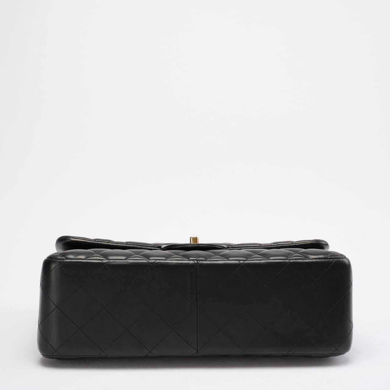 Chanel Black Classic Jumbo Double Flap Bag Lambskin 2011