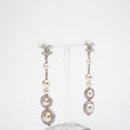 Chanel CC Sliver Pearl White and Crystals Earrings