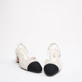 Chanel Multicolor Tweed CC Logo Slingback Pumps Size 38 ½