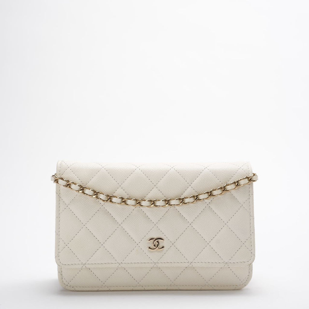 Chanel Wallet on Chain(woc) White Caviar Leather 2022