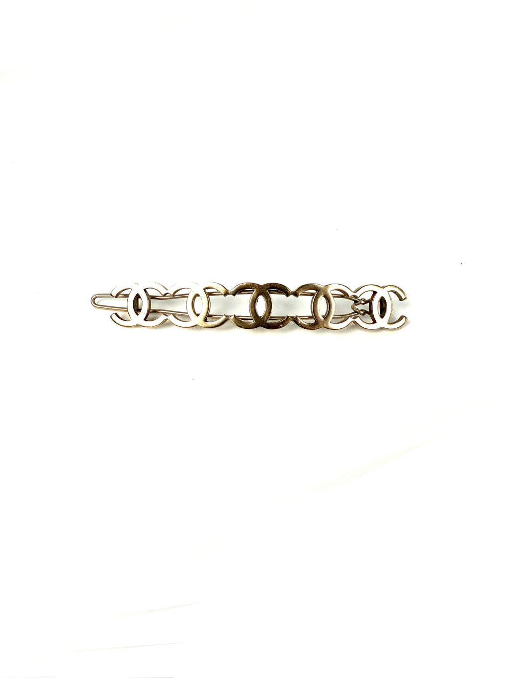 CHANEL CC Logo Gold Tone Hair Clip