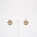 Chanel Gold CC Resin and Faux Pearl Push Back Earrings
