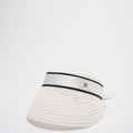 Chanel Abaca Cotton Ribbon Visor in Ecru White Size M