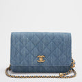Chanel Denim Wallet On Chain (Woc) CC Pearl Crush Bag from 2022