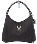 GUCCI Black Monogram Abbey D Ring Hobo Bag 268636