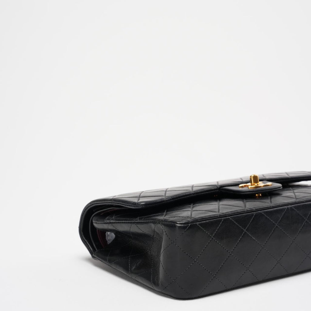 Chanel Vintage Timeless Flap Bag Black Medium 24K Gold Hardware