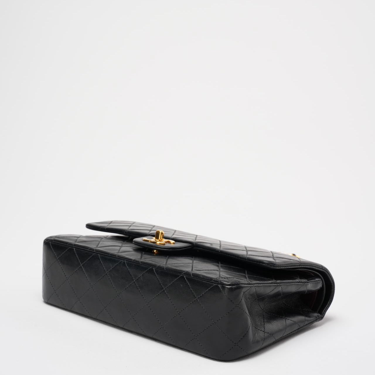 Chanel Vintage Timeless Flap Bag Black Medium 24K Gold Hardware