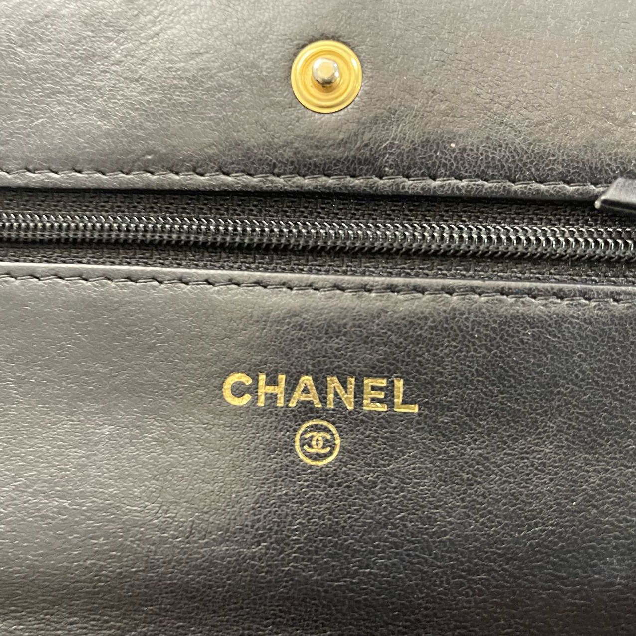Chanel Wallet On Chain (Woc) Bag Black In Lambskin Leather With Gold Hardware