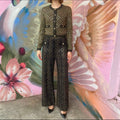Chanel 20A Black and gold Shimmer Knit igan Sweater - S / M