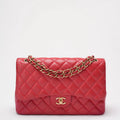 Chanel Timeless Classic Double Flap Jumbo Bag Red Lambskin