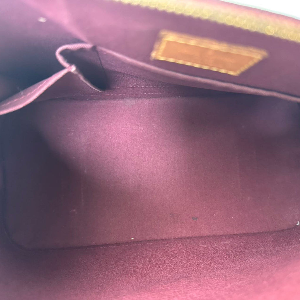 Louis Vuitton Burgundy Alma BB Vernissage Patent Leather