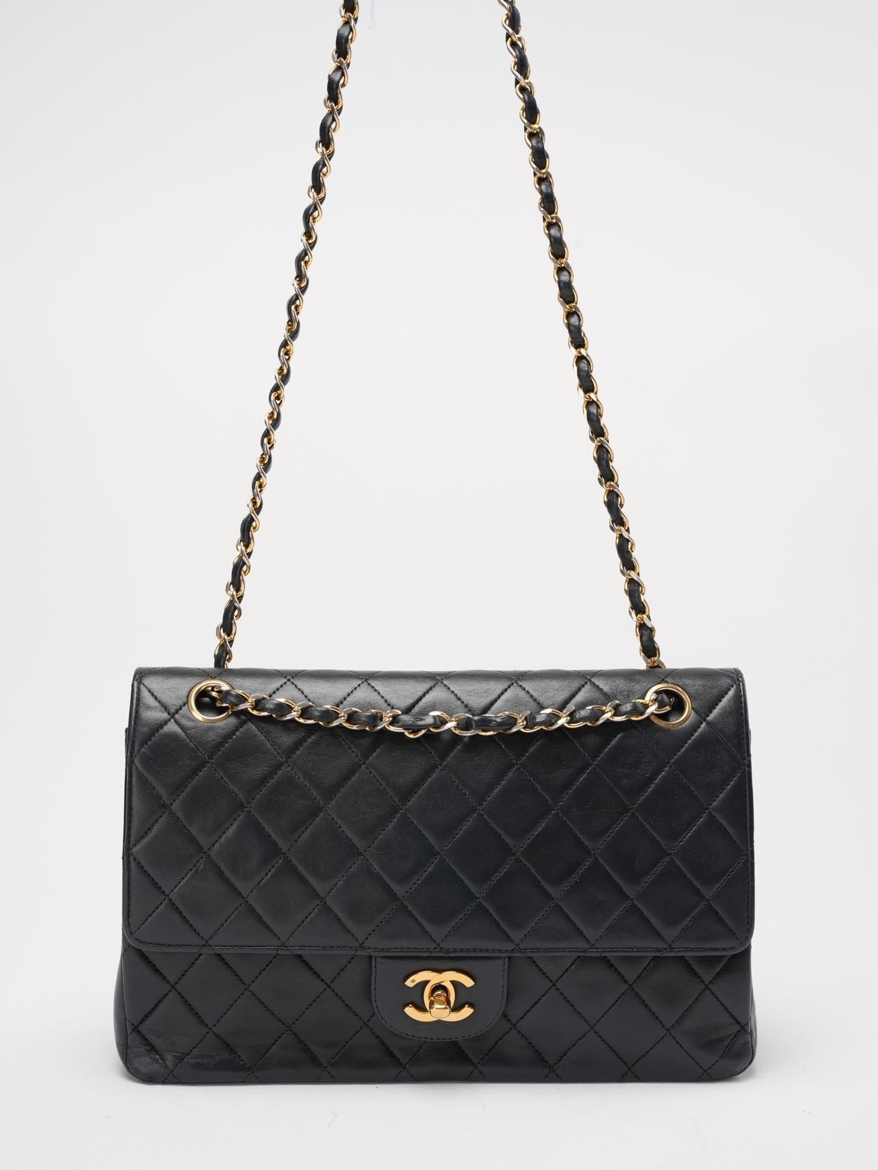 Chanel Vintage Black Timeless Classic Flap Bag 1990s