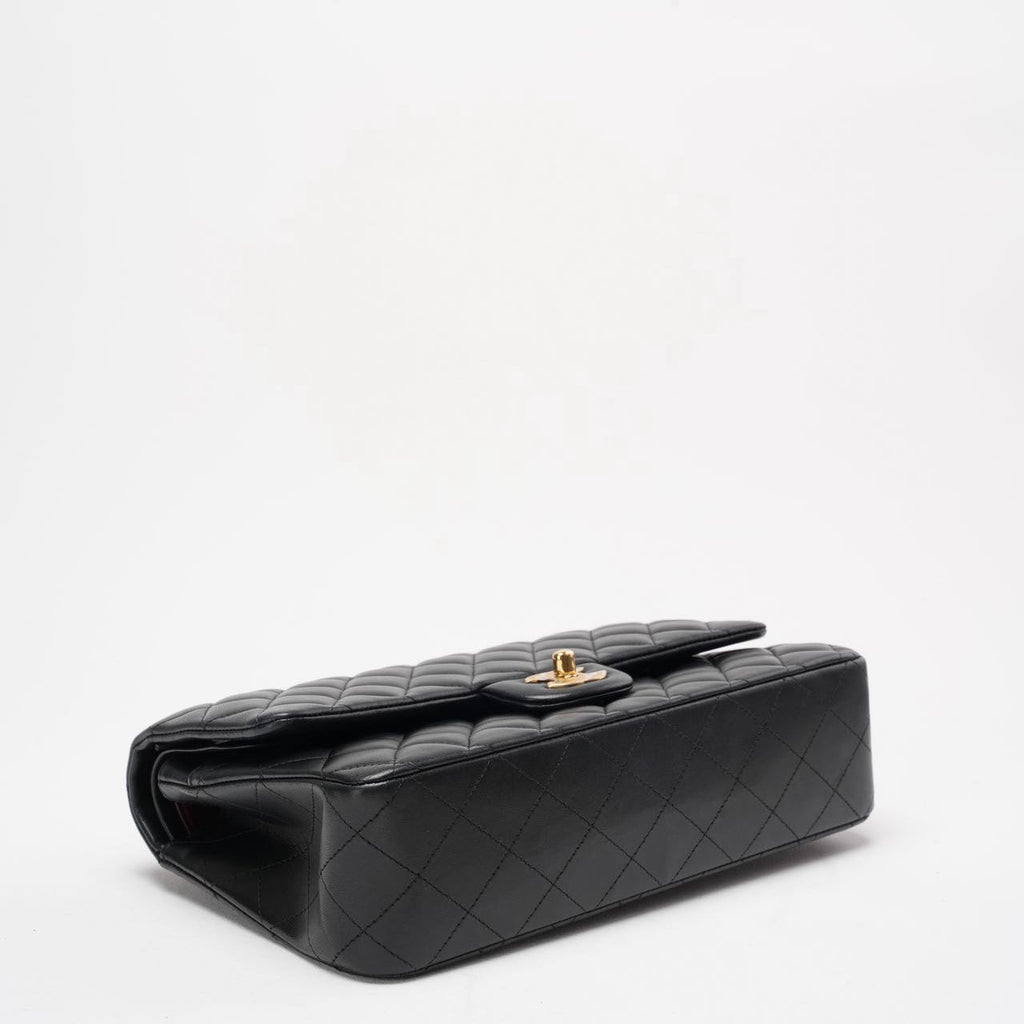 Chanel Black Double Flap Bag Medium Lambskin
