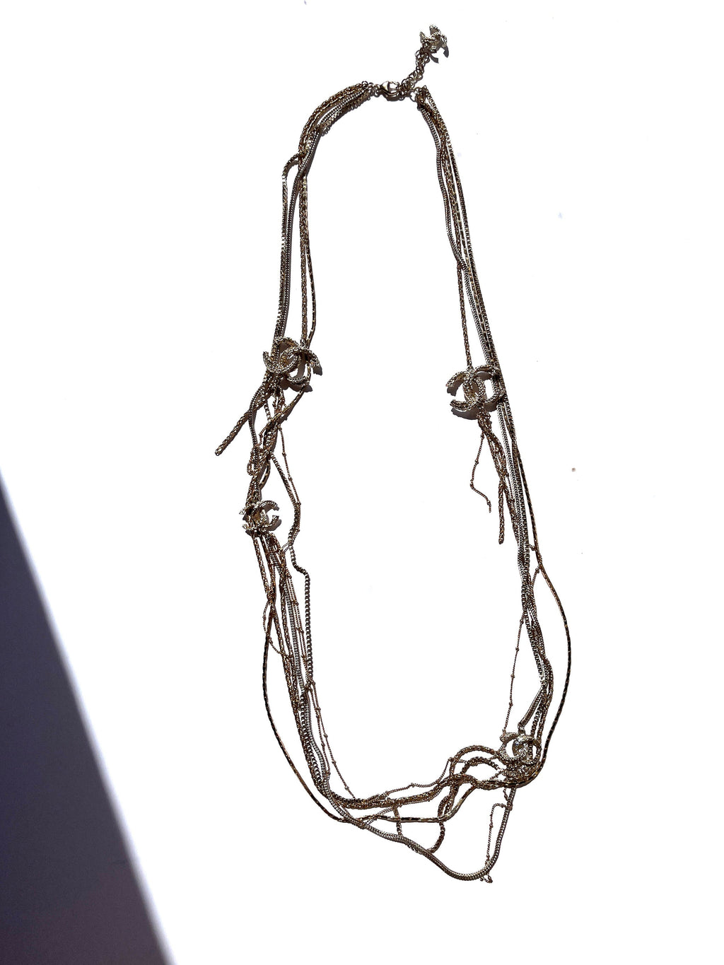 CHANEL Gold Multi Strand Strass 2017 Long Necklace