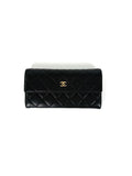 CHANEL Black Caviar Leather Flap Long Continental Wallet