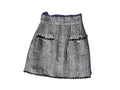 New CHANEL 16P Black White A Line Knee Length Skirt 42 6