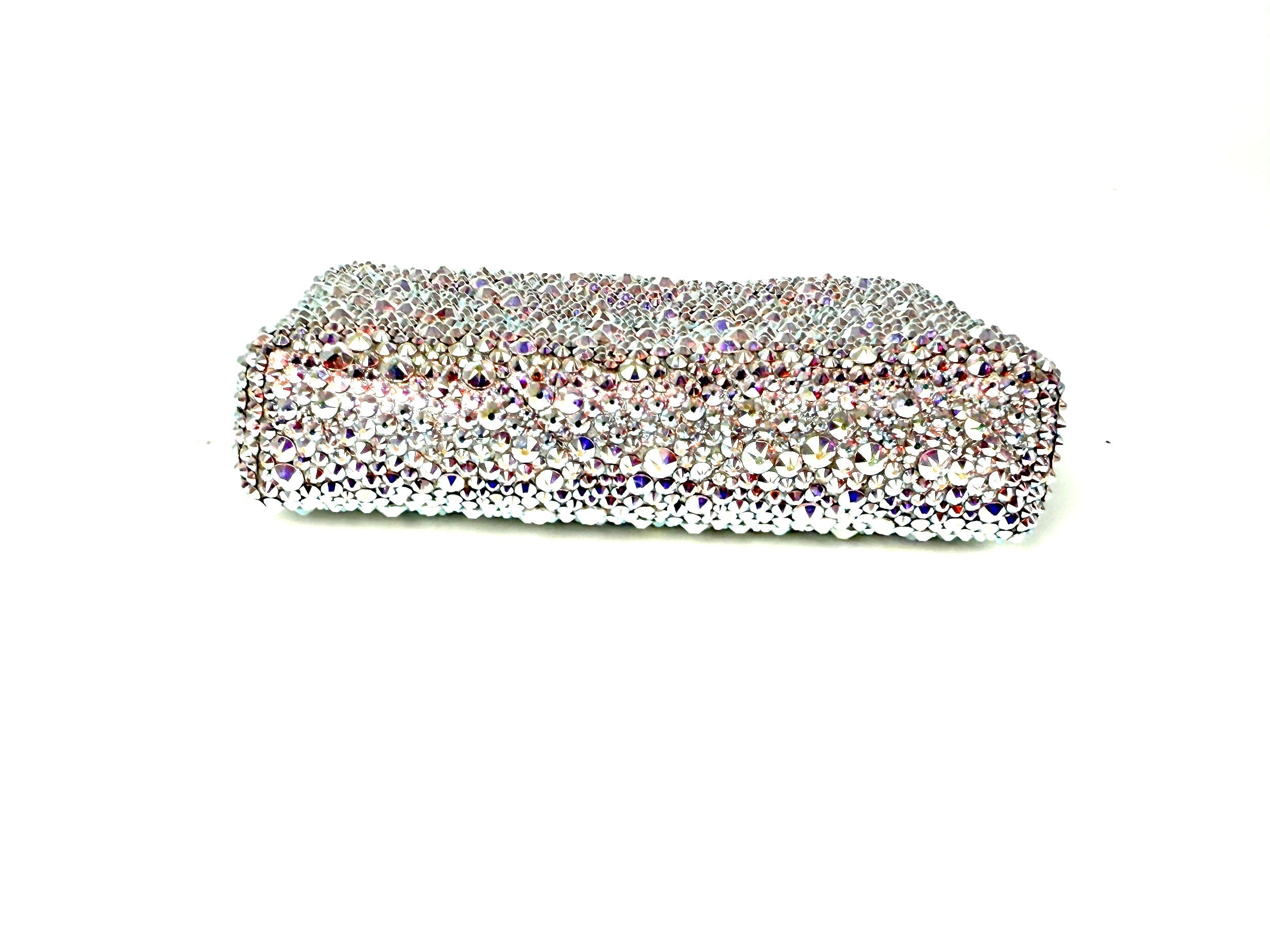 CHANEL Silver Swarovski Crystal Leather Key Pouch Case Holder