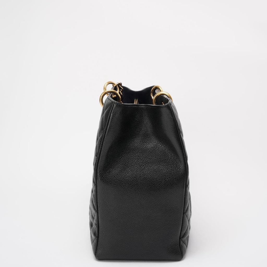Chanel Black Grand Shopping Tote (GST) Bag in Caviar Leather