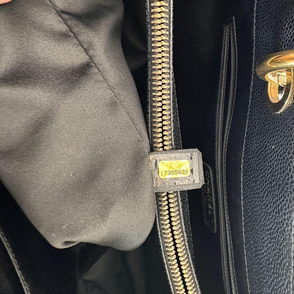 Chanel Black Grand Shopping Tote (GST) Bag in Caviar Leather
