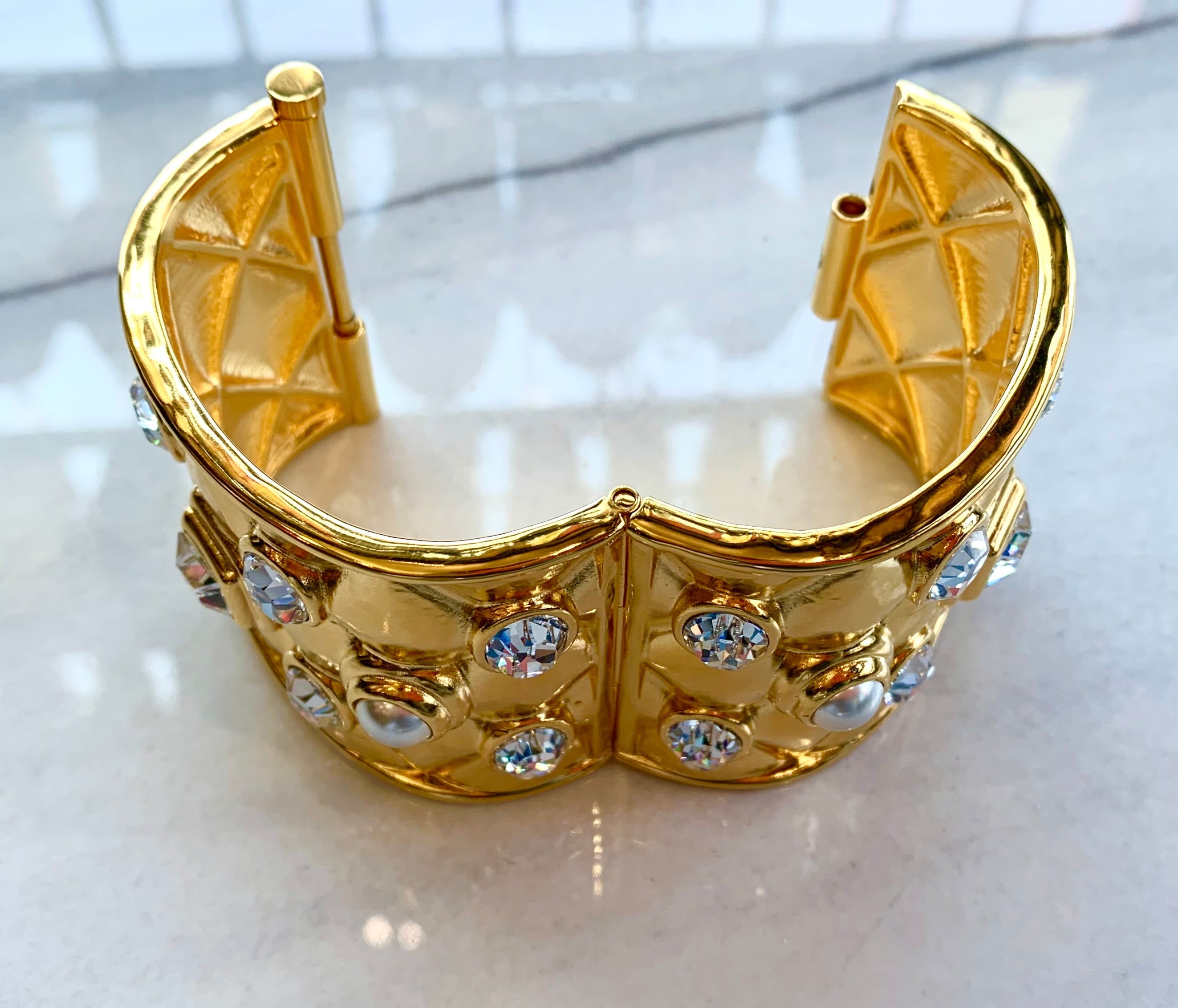 CHANEL RHINESTONE CUFF BRACELET