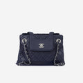 Chanel Accordion Shoulder Bag - Navy
