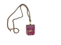 CHANEL 2020 Iridescent Purple AirPods Case Holder with Chain