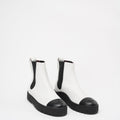 Chanel Black/White Calfskin Cap Toe CC Ankle Boots 39