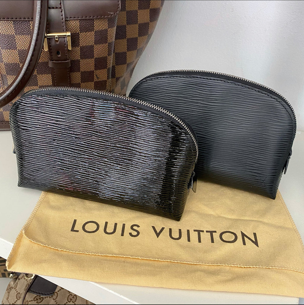 Louis Vuitton Black Epi Small Cosmetic Pouch Bag
