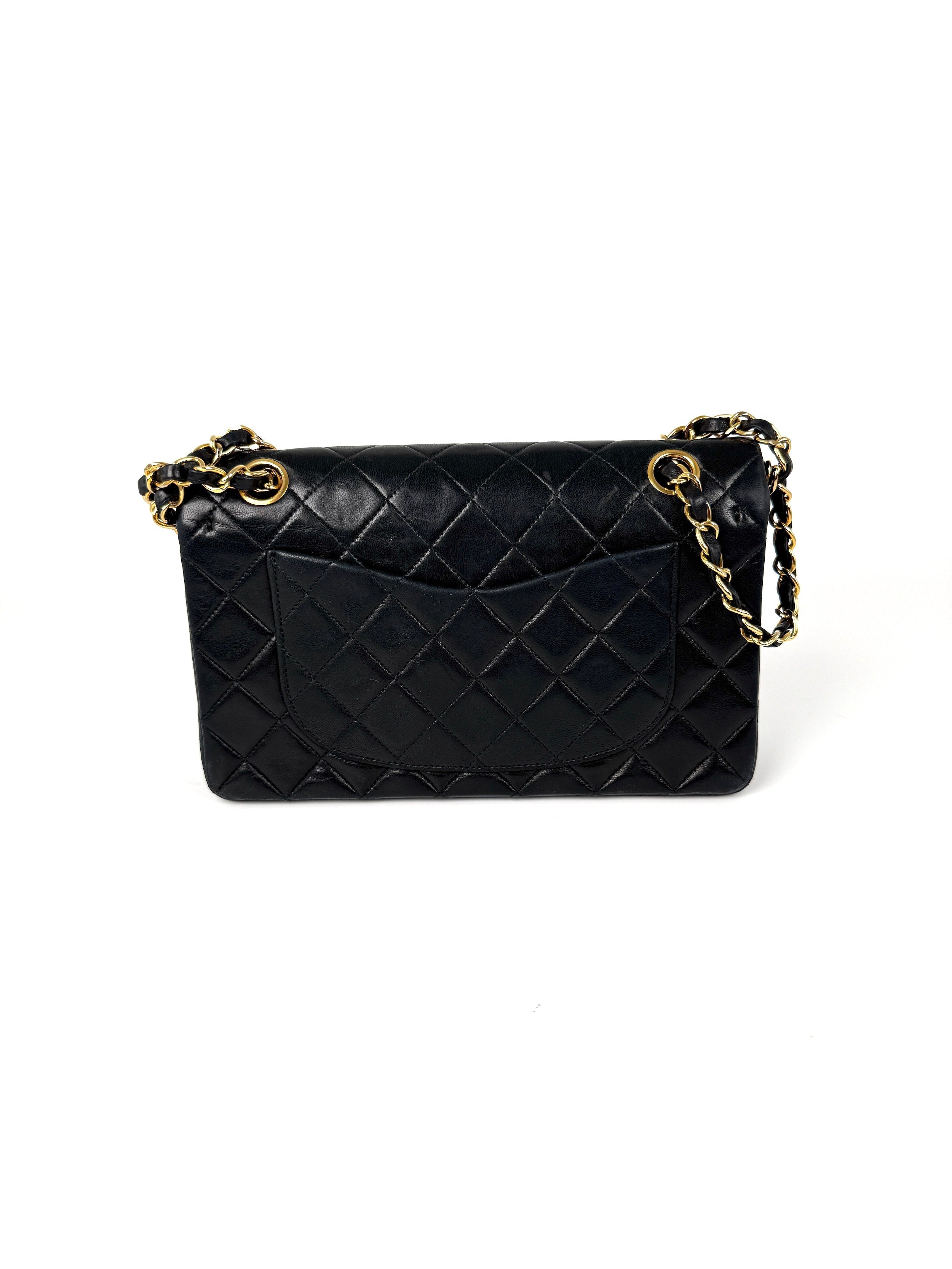 Vintage CHANEL Small Classic Quilted Lambskin Leather Double Flap Bag