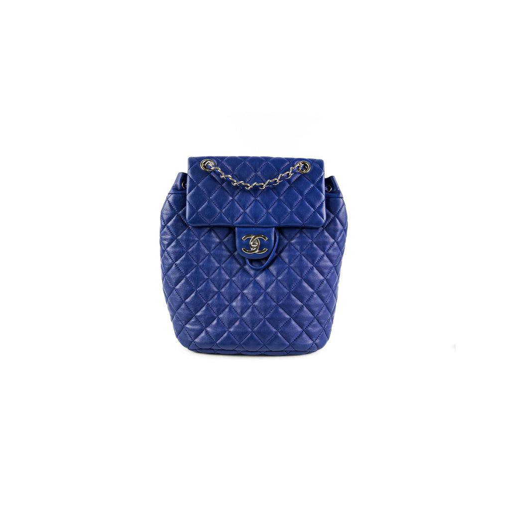 Chanel Small Urban Spirit Lambskin Blue Backpack