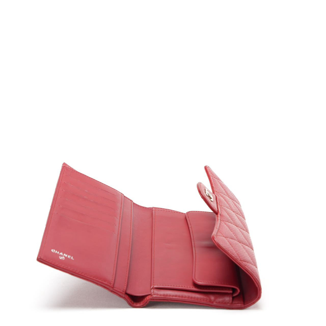 Chanel Red Large Flap Wallet Caviar 2014-2015