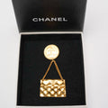 Chanel Vintage Gold Plated Coin Handbag Brooch