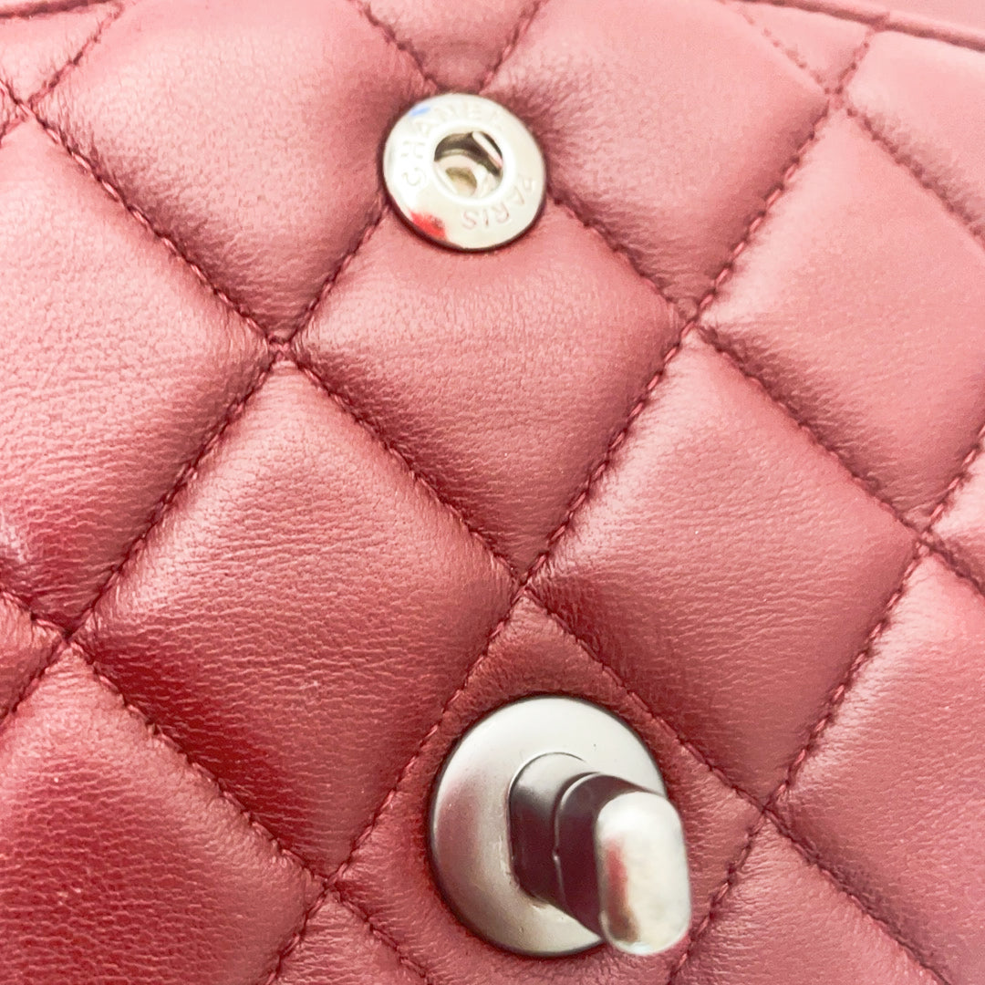 Chanel Burgundy Classic Double Flap Bag Lambskin 2008-2009