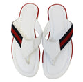 GUCCI Men's 9.1/2G white Guccissima Beach Web Thong FLIP-FLOP sandals